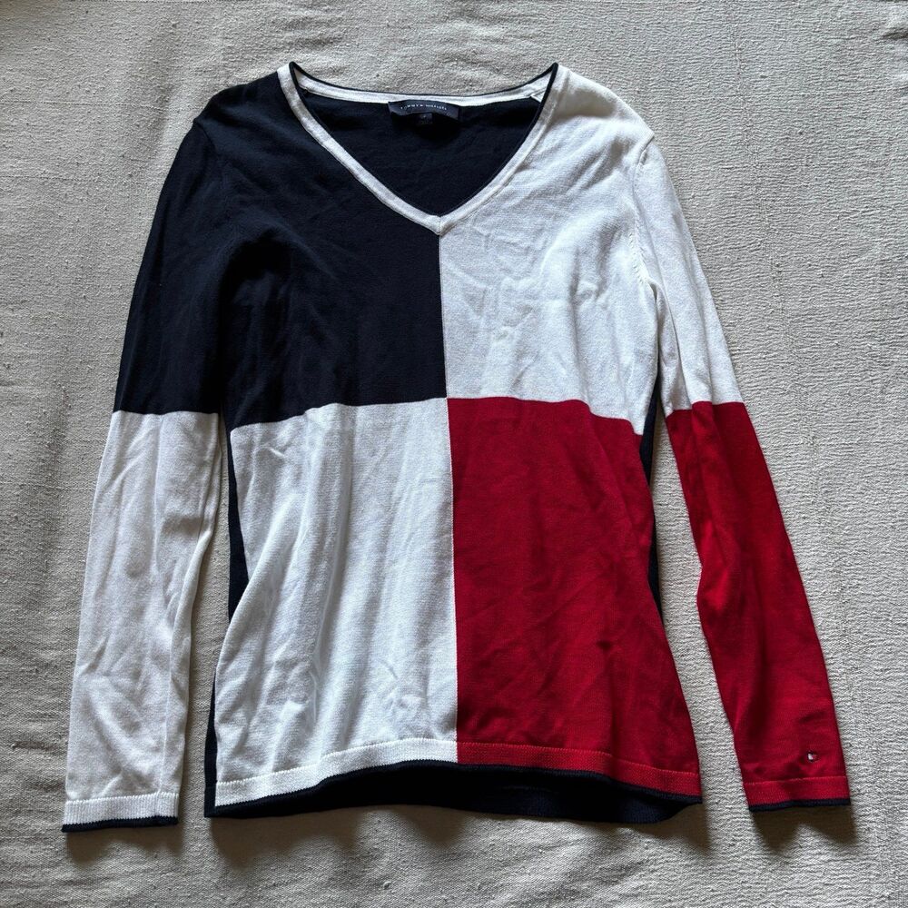 Tommy Hilfiger Colorblock V-Neck Sweater